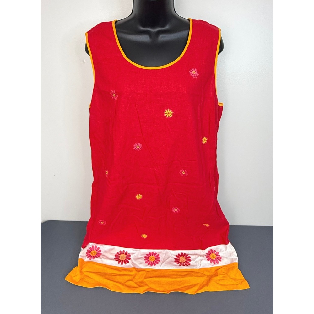 Studio Ease Women's Retro Linen Blend Mini Sheath Dress Red Size 16 Beach